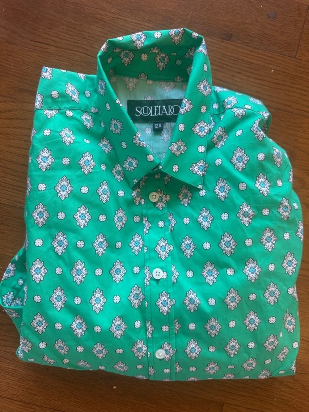 Souleiado girls 100% cotton brand new blouse size 12 youth brand new shirt